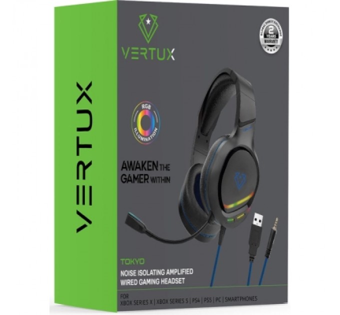 Vertux Навушники Vertux Tokyo 7.1 Mini Jack 3.5мм Blue (tokyo.blue)