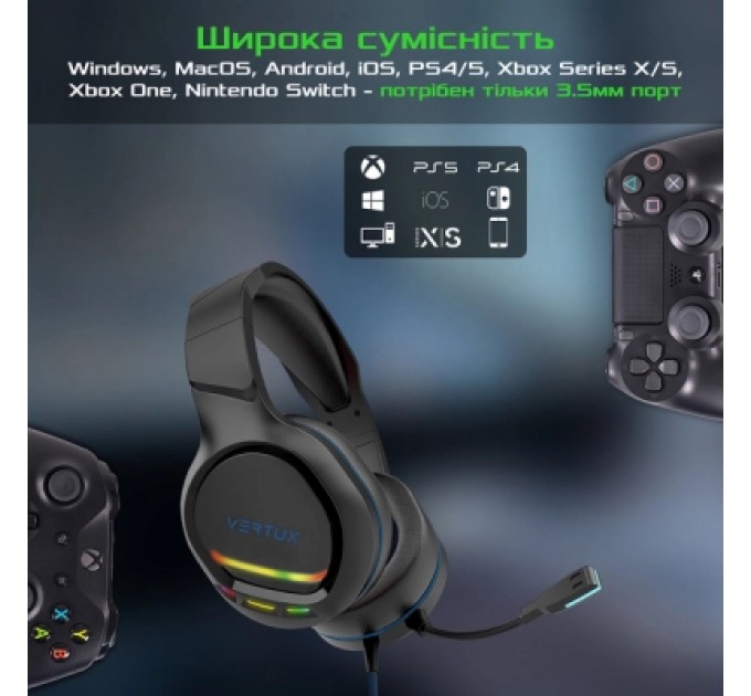 Vertux Навушники Vertux Tokyo 7.1 Mini Jack 3.5мм Blue (tokyo.blue)