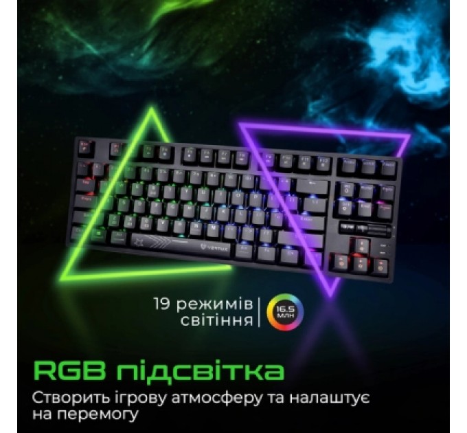 Vertux Клавіатура Vertux VertuPro-80 Wireless/USB Black (vertupro-80.black)