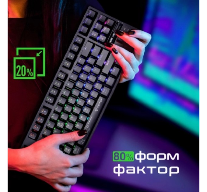 Vertux Клавіатура Vertux VertuPro-80 Wireless/USB Black (vertupro-80.black)