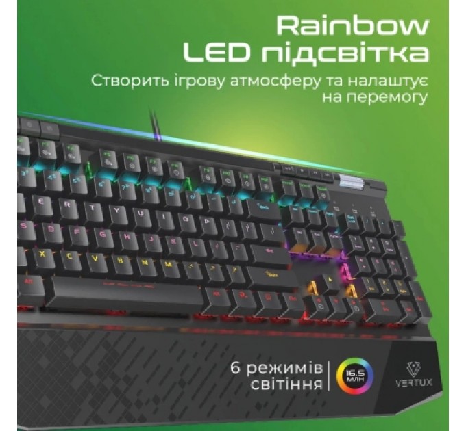 Vertux Клавіатура Vertux Tungsten USB Black (tungsten.black)