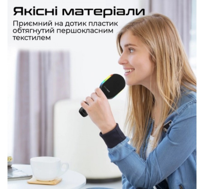 Promate Мікрофон Promate VocalMic Bluetooth 2 x AUX LED Black (vocalmic.black)