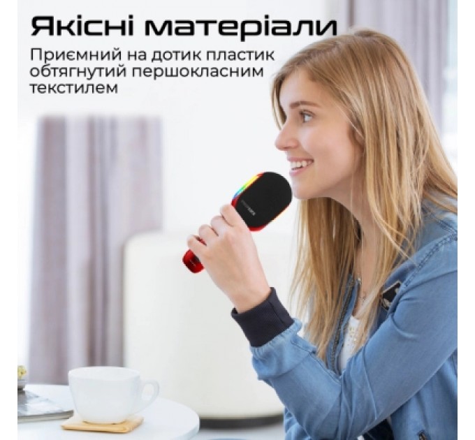 Promate Мікрофон Promate VocalMic Bluetooth 2 x AUX LED Red (vocalmic.red)