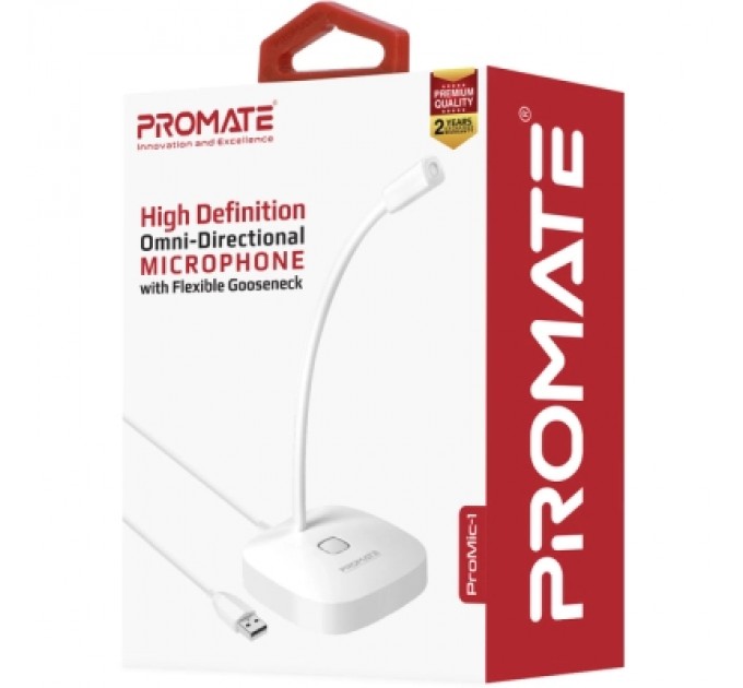 Promate Мікрофон Promate ProMic-1 USB White (promic-1.white)