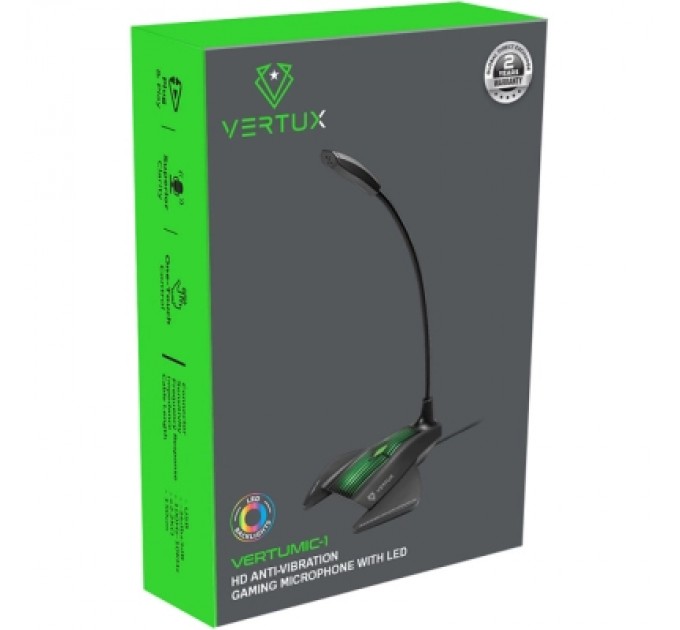 Vertux Мікрофон Vertux VertuMic-1 LED USB Black (vertumic-1.black)