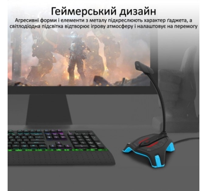 Vertux Мікрофон Vertux Streamer-2 LED USB Blue (streamer-2.blue)