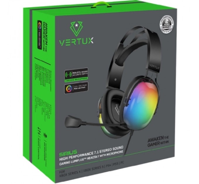 Vertux Навушники Vertux Sirius 7.1 USB Black (sirius.black)