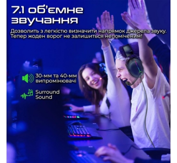 Vertux Навушники Vertux Warfare 7.1 USB Black (warfare.black)