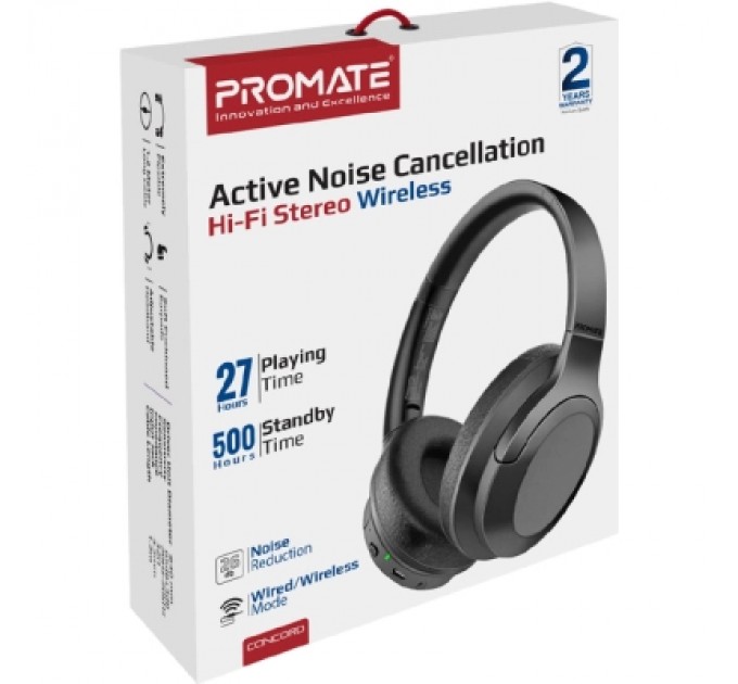 Promate Навушники Promate Concord ANC Black (concord.black)