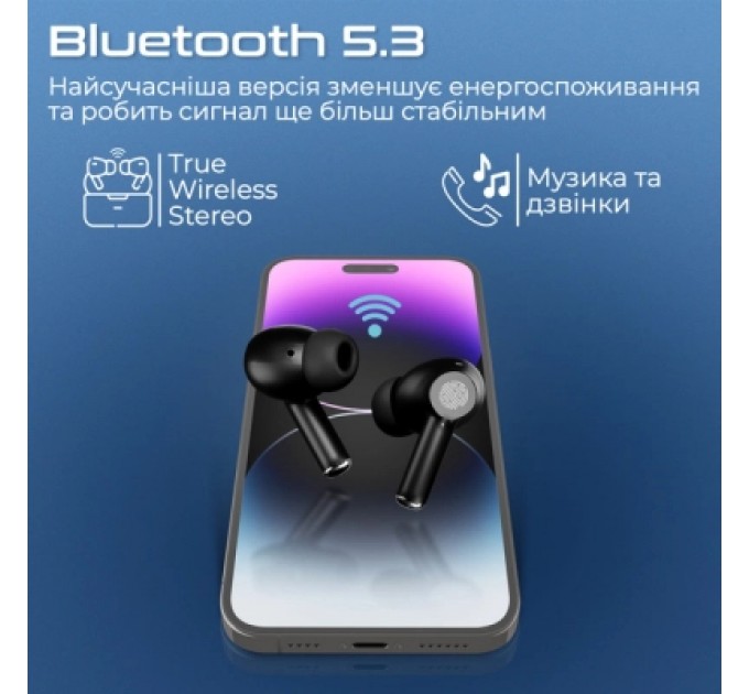 Promate Навушники Promate ProPods Black (propods.black)