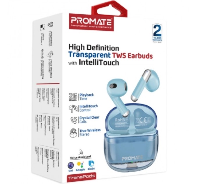 Promate Навушники Promate TransPods Blue (transpods.blue)