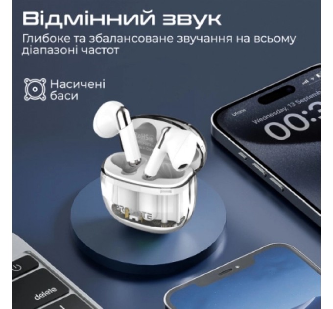 Promate Навушники Promate TransPods White (transpods.white)