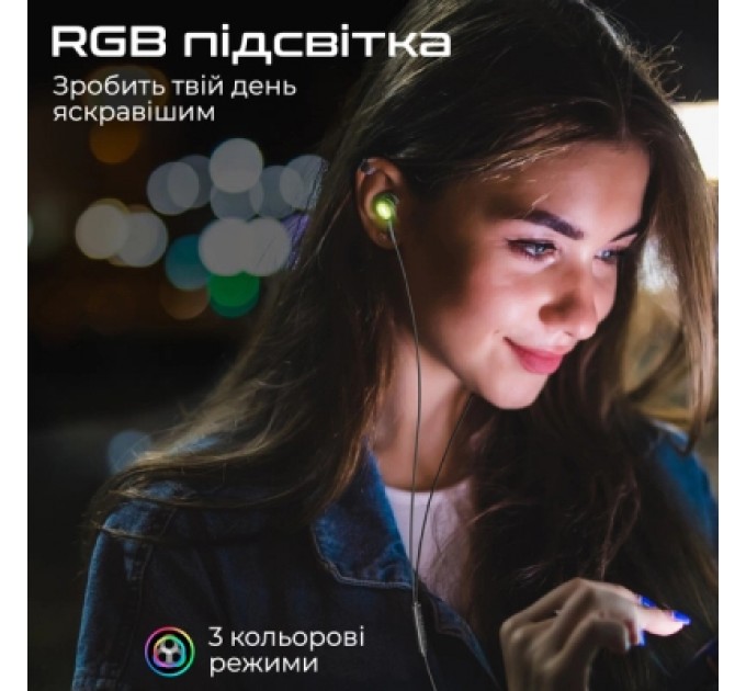 Promate Навушники Promate LumiBuds-C Black (lumibuds-c.black)
