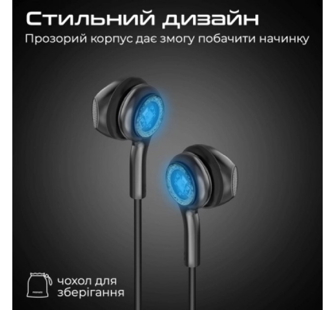 Promate Навушники Promate LumiBuds-C Black (lumibuds-c.black)