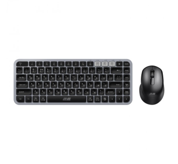 2E Комплект 2E MK430 Wireless/Bluetooth UA Black/Grey (2E-MK430WBGR_UA)