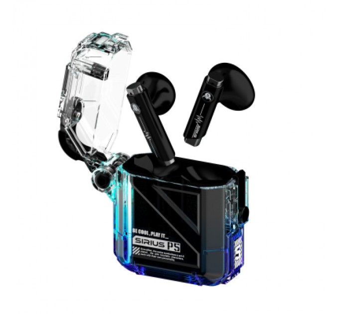 GravaStar Навушники GravaStar Sirius P5 TWS BT 5.2 IPX4 Transparent Blue (GRAVASTARP5_XTAL_BLU_V2)