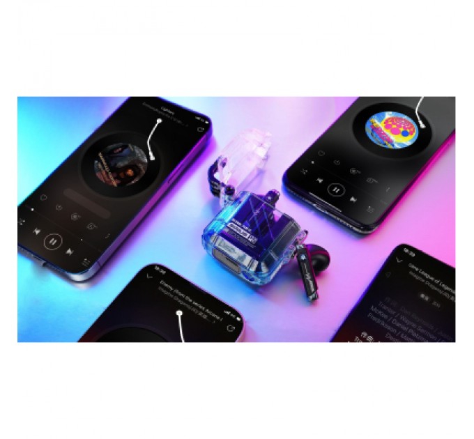 GravaStar Навушники GravaStar Sirius P5 TWS BT 5.2 IPX4 Transparent Blue (GRAVASTARP5_XTAL_BLU_V2)