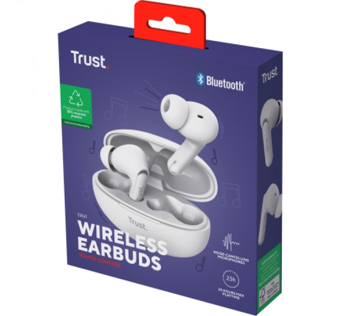 Trust Навушники Trust Yavi Earbuds White (25172)