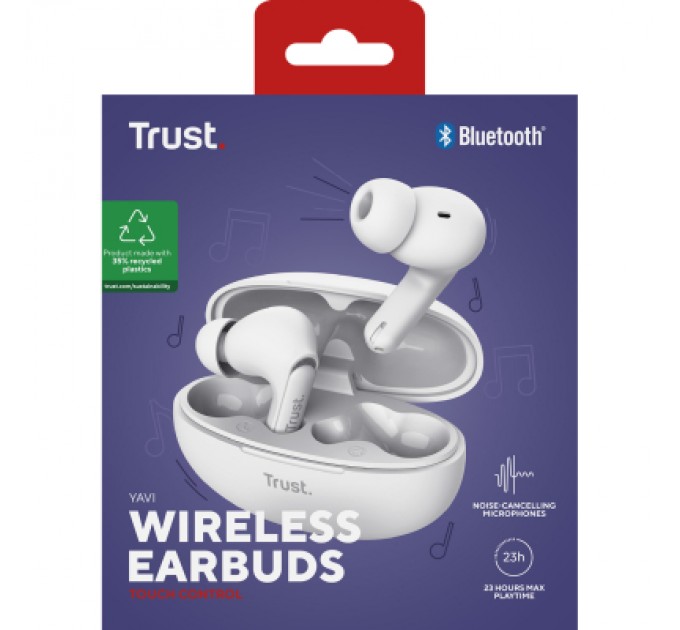 Trust Навушники Trust Yavi Earbuds White (25172)