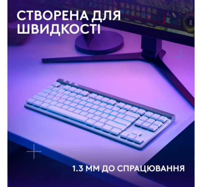 Logitech Клавіатура Logitech G515 TKL Lightspeed Tactile Bluetooth UA White (920-012539)