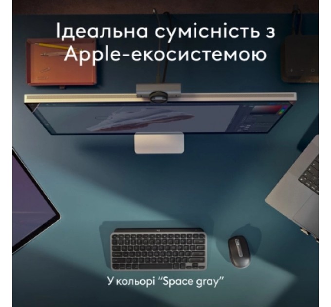 Logitech Клавіатура Logitech MX Keys Mini для MAC Wireless UA Space Grey (920-012652)