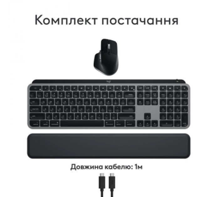 Logitech Комплект Logitech MX Keys S Combo для MAC Bluetooth/Wireles UA Space Grey (920-012845)