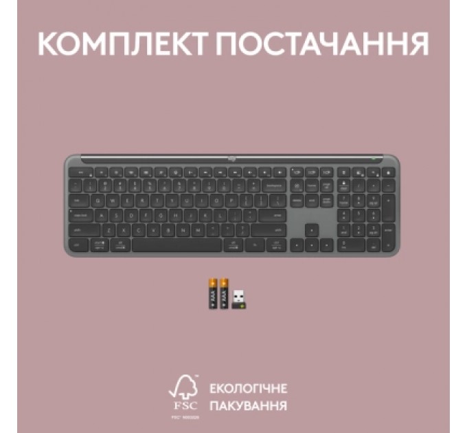 Logitech Клавіатура Logitech K950 Bluetooth/Wireless UA Graphite (920-012465)