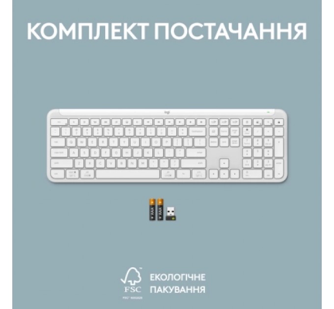 Logitech Клавіатура Logitech K950 Bluetooth/Wireless UA Off-White (920-012466)