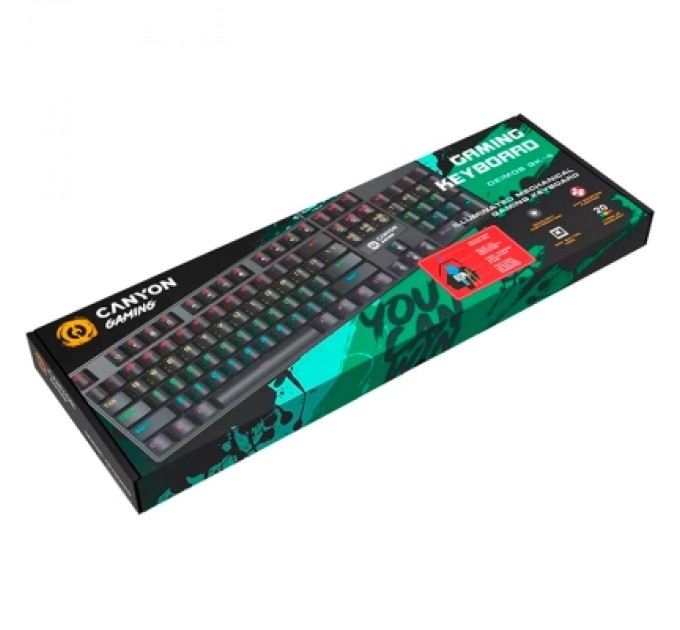 Canyon Клавіатура Canyon Deimos GK-4 Rainbow LED USB UA Black (CND-SKB4-US)