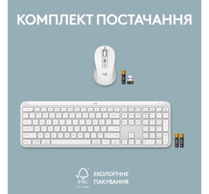 Logitech Комплект Logitech MK950 Bluetooth/Wireles UA Off-White (920-012491)
