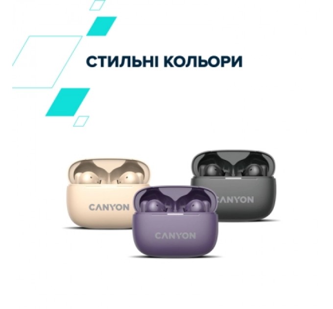 Canyon Навушники Canyon TWS-10 OnGo ANC ENC Graphite (CNS-TWS10B)