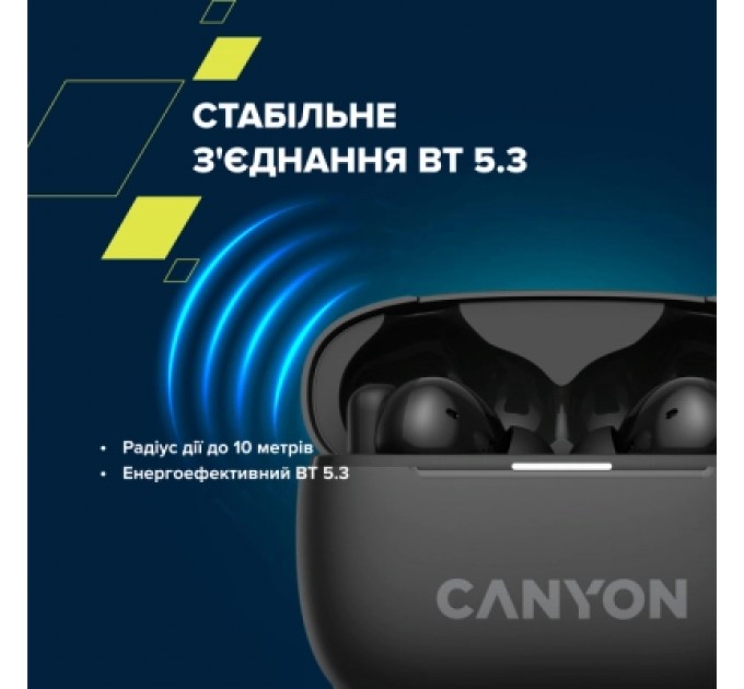 Canyon Навушники Canyon TWS-10 OnGo ANC ENC Graphite (CNS-TWS10B)