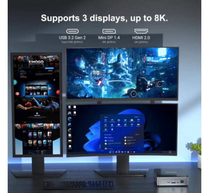 GEEKOM Комп'ютер GEEKOM Mini Air12 / N100, 16G, SSD 512G, WIN11 Pro (GMAir12N100-16512-EU)