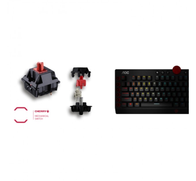AOC Клавіатура AOC AGK700 RGB Cherry MX Red USB Black (AGK700DR2R)