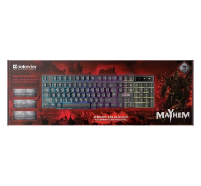 Defender Клавіатура Defender Mayhem Mayhem GK-360DL USB UA Black (45362)