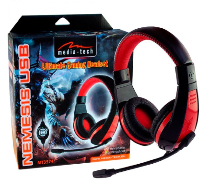 Media-Tech Навушники Media-Tech Nemesis USB Black-Red (MT3574)