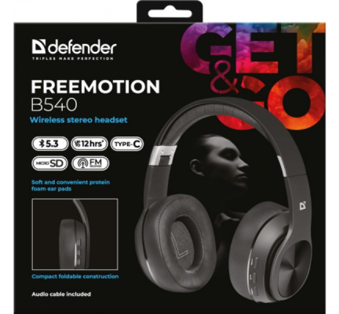 Defender Навушники Defender FreeMotion B540 Bluetooth Black (63540)