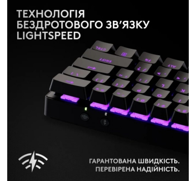 Logitech Клавіатура Logitech G Pro X 60 Lightspeed GX Tactile Wireless/Bluetooth UA Black (920-011911)