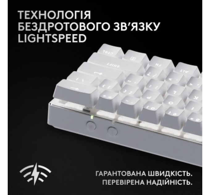 Logitech Клавіатура Logitech G Pro X 60 Lightspeed GX Tactile Wireless/Bluetooth UA White (920-011930)