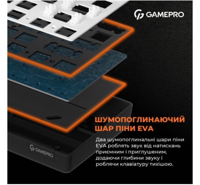 GamePro Клавіатура GamePro MK130R Hot-Swap Red Swich RGB USB UA Black (MK130R)