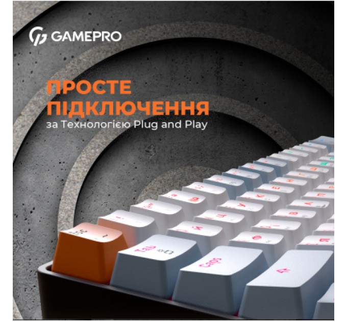 GamePro Клавіатура GamePro MK130R Hot-Swap Red Swich RGB USB UA Black (MK130R)