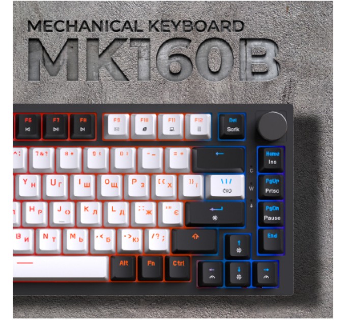 GamePro Клавіатура GamePro MK160B Hot-Swap Red Swich RGB USB UA Black (MK160B)