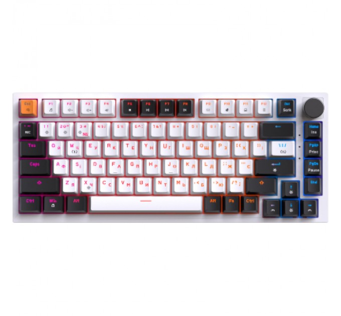 GamePro Клавіатура GamePro MK160W Hot-Swap Red Swich RGB USB UA White (MK160W)