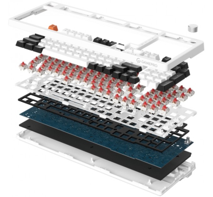 GamePro Клавіатура GamePro MK170W Hot-Swap Red Swich RGB USB UA White (MK170W)