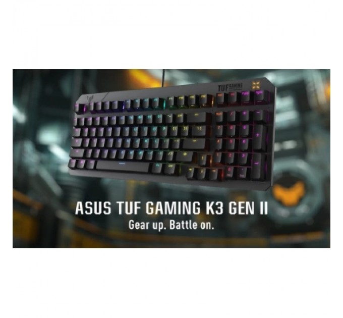 ASUS Клавіатура ASUS TUF Gaming K3 Gen II Opti-Mech RGB Red Switches USB UA Black (90MP0390-BKMA00)