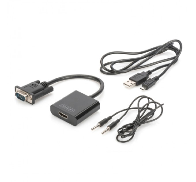 Digitus Перехідник VGA to HDMI (M/F), Full HD Digitus (DA-70473)