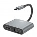 XO Перехідник XO 4-in-1 Dock USB-C (HDMI/VGA/USB3.0/USB-C PD) (XO-HUB001SL)