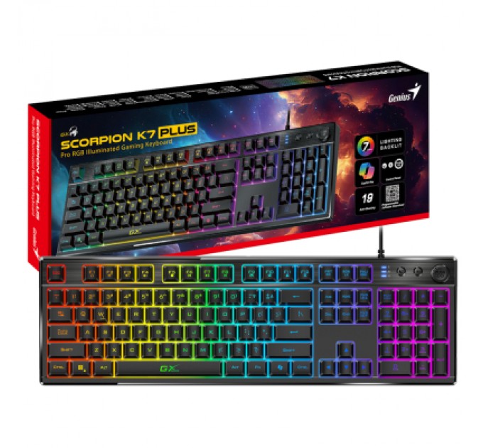 Genius Клавіатура Genius Scorpion K7 Plus USB UA Black (31310056404)