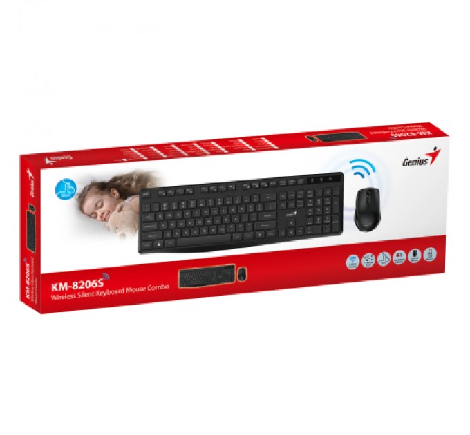 Genius Комплект Genius KM-8206S Wireless UA Black (31340017404)