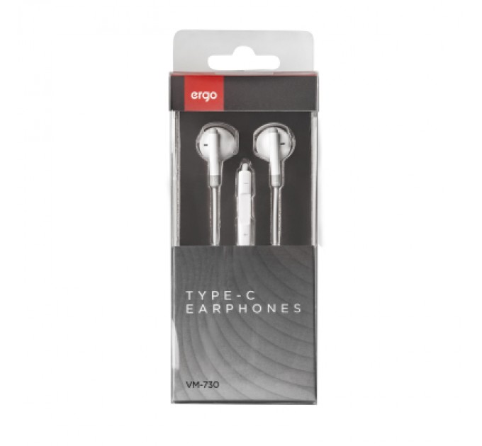 Ergo Навушники Ergo VM-730 Type-C Earphones White (VM-730W)